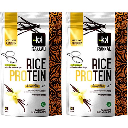 Kit 2 Rice Protein Baunilha Rakkau 600g - Vegano - Proteína