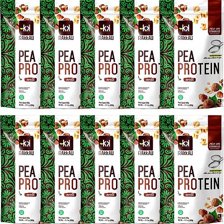 Kit 10 Pea Protein Avelã Rakkau 600g - Vegano - Proteína