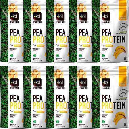 Kit 10 Pea Protein Banana Rakkau 600g - Vegano - Proteína