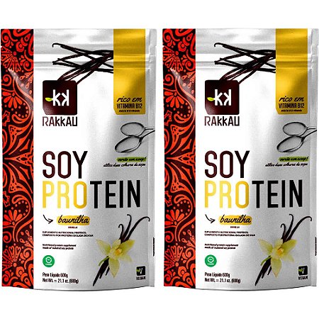Kit 2 Soy Protein Baunilha Rakkau 600g - Vegano - Proteína
