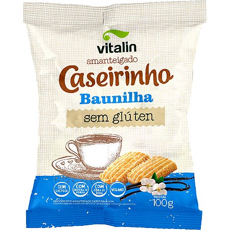 Amanteigado Caseirinho Baunilha Sem Glúten Vitalin 100g