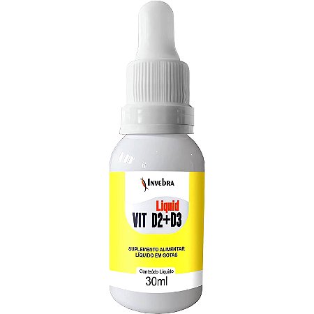 Liquid Vitamina D2 + D3 Gotas Invebra 30ml - Vegano