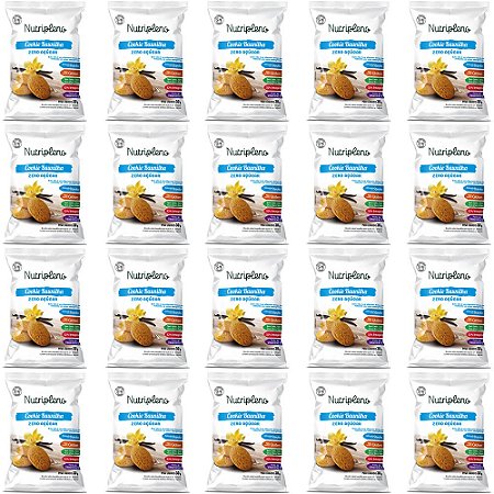 Kit 20 Cookie de Baunilha Zero Açúcar Nutripleno 30g - Vegano