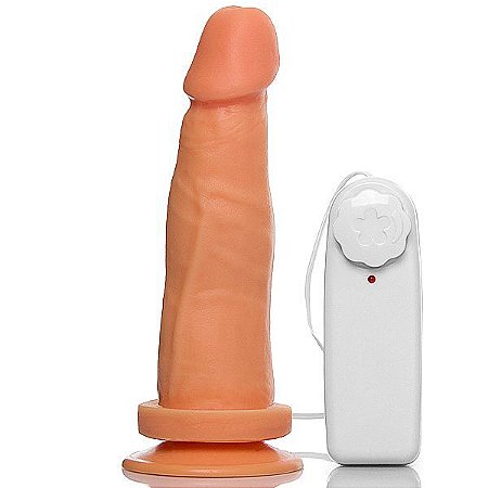 Penis Realístico com Vibrador e Ventosa - 16 x 4 cm