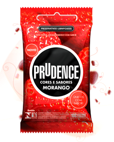 Preservativo Prudence - Cores e Sabores Morango - 3 un