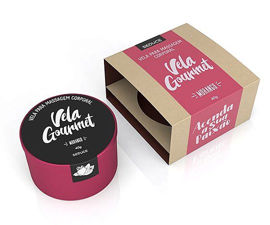 Vela de óleo comestível - Sabor Morango 40g