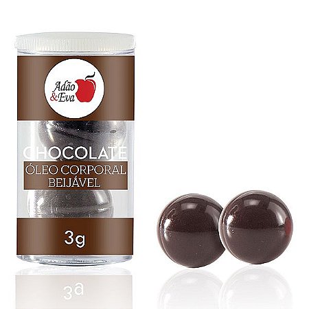 Bolinhas de Óleo Corporal Beijável - Chocolate - 2 un