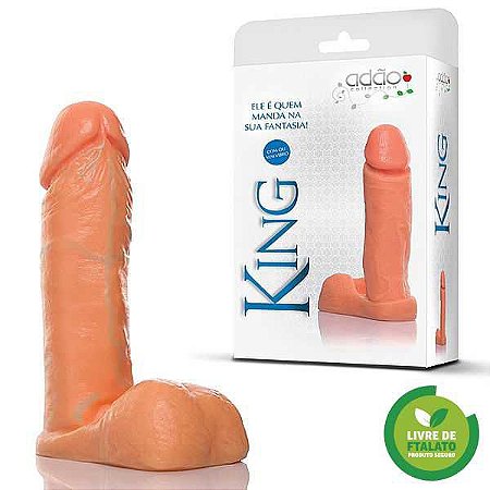 Pênis Realístico - King - Maciço com Escroto - PVC - 16,5 x 4 cm