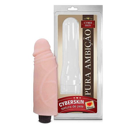 Pênis Realístico - Vibrador - Cyberskin - Pele - 14 x 4 cm