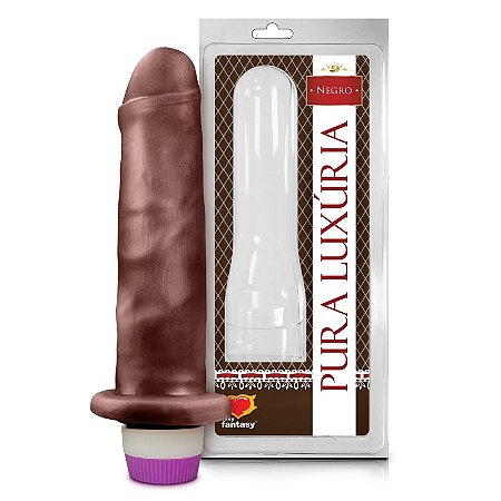 Pênis Realístico - Vibrador - PVC - Marrom - 16 x 3,8 cm