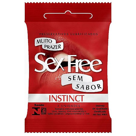 Preservativo Sex Free Instinct Sem Aroma 3 Un