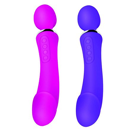 Vibrador Varinha Mágica Duplo Recarregável Aquecimento