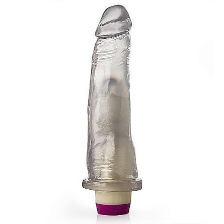 Pênis translúcido com vibrador - 18,5 x 4,5cm