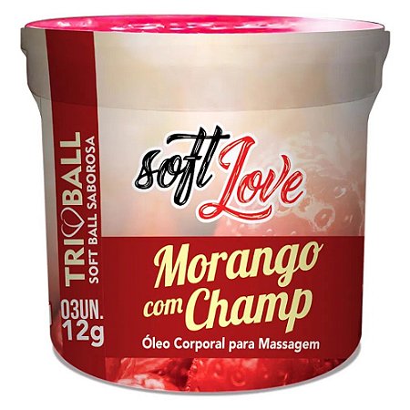 Bolinha Lubrificante Sabor Morango com Champanhe - Triball - Soft Love