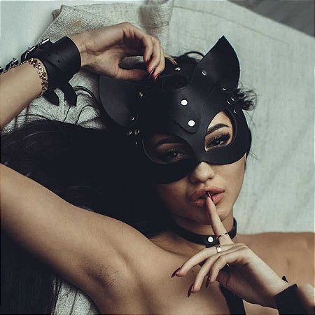 Máscara Sexy em Couro - Cat Mask