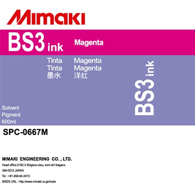 Tinta BS3 Magenta - 600ml - Original Mimaki