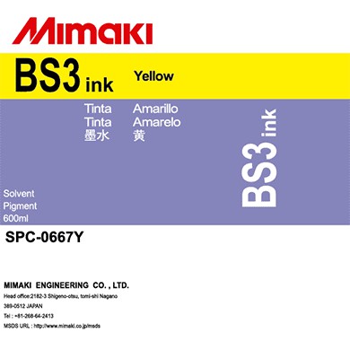 Tinta BS3 Amarelo - 600ml - Original Mimaki
