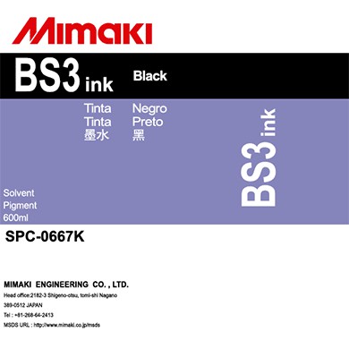 Tinta BS3 Preto - 600ml - Original Mimaki