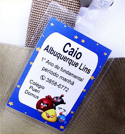 TAG PERSONALIZADO PARA MOCHILAS E BOLSAS