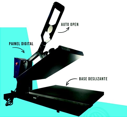 Prensa Plana 40x50 Auto Open (Abertura Automática) Base Deslizante - 1 Ano De Garantia