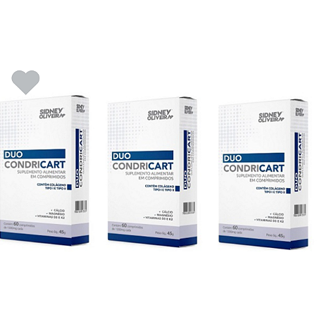 3 Duo Condricart Colágeno Tipo I E II Cálcio Magnésio +D3 +K2