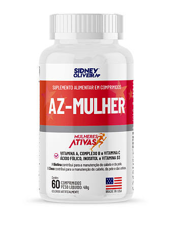 A-Z MULHER MADE IN USA 60 COMPRIMIDOS MULHERES ATIVAS SIDNEY OLIVEIRA