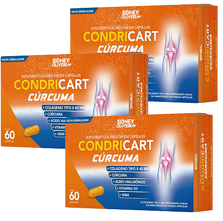 kit 3x COLÁGENO TIPO II + CURCUMA ÁC HIALURÔNICO VIT D3 +MSM