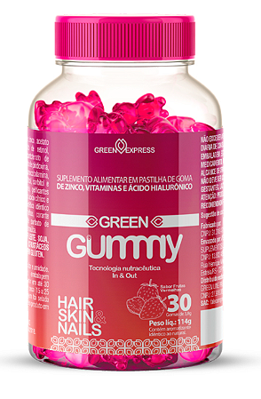 Cabelos e Unhas Green Gummy  Hair Skin Nails