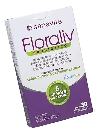 Probiótico Floraliv Sanavita 30 caps Saúde Gastrointestinal