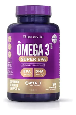Super Epa Ômega 3 Tg Selo Meg 3 + Dha + Vitamina E Sanavita