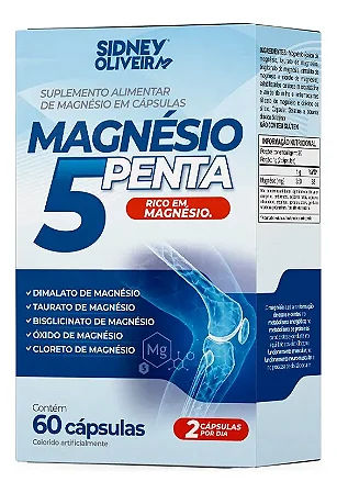 Dimalato E Cloreto De Magnésio Penta 60 Cáps Sidney Oliveira