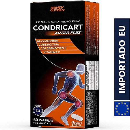 CONDRICART ARTRO FLEX 60 CÁPSULAS UNIÃO EUROPEIA SIDNEY OLIVEIRA DORES ARTICULARES