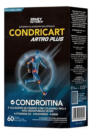 Condricart Colágeno T2 Condroitina Magnésio Vit. D3 Msm 60cp Sabor Sem Sabor #4203277031
