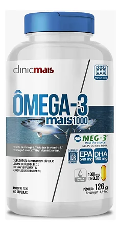 " Ômega 3 ( Meg - 3 ) - Epa 450mg Dha 360mg - 90 Cápsulas 1000mg - Clinicmais #3997918575"