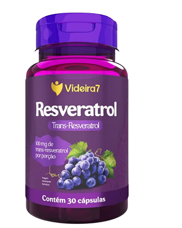 Resveratrol 100mg Videira7 Com Vitamina C E Zinco 30 CapS