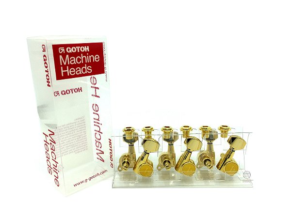 Tarraxa com trava Gotoh 6 em linha SG381 07L MG Gold dourada