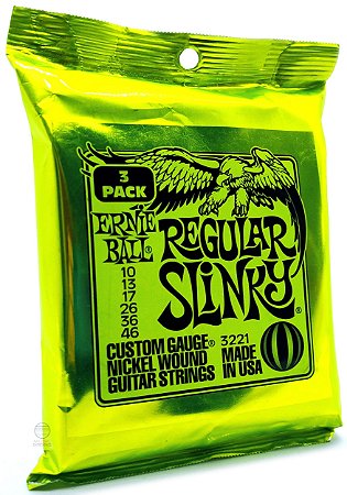 Kit 3 Encordoamento Ernie Ball 010 guitarra P03221 regular