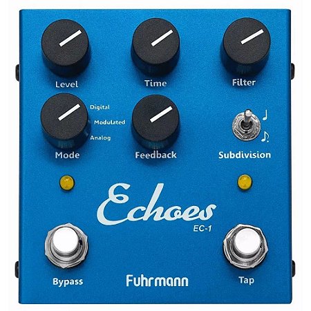 Pedal Guitarra Fuhrmann Echoes tap delay Ec01 tap tempo