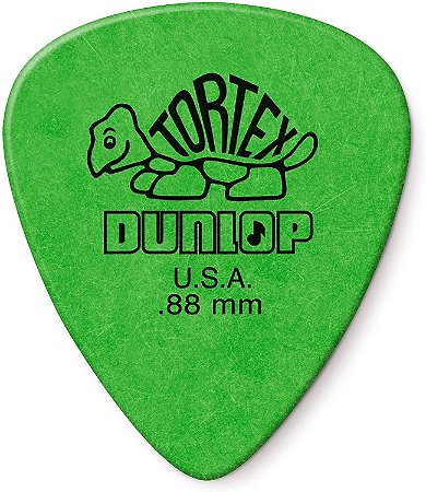 1 Palheta DUNLOP Tortex 0.88 mm Standard guitarra 418R verde