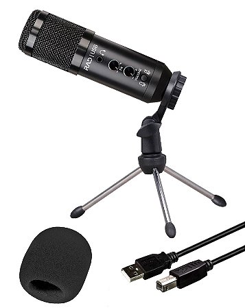Microfone USB RAD Condensador Profissiona Homestudio Podcast