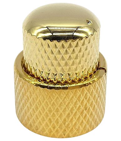Knob duplo de Metal Concentrico Dourado 1un baixo guitarra