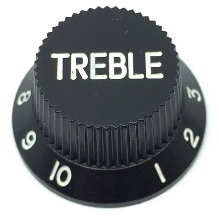 1 Knob Plástico TREBLE guitarra strato PST PRETO Unidade