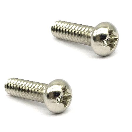 2 Parafuso Cromado aço Chave seletora guitarra 3,5X6,3X12 mm