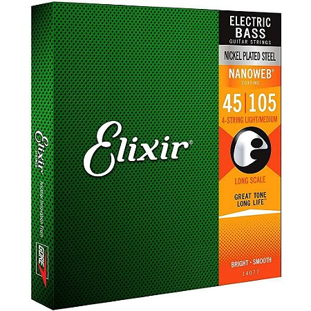 Encordoamento Elixir baixo 045 4 cordas Nanoweb 14077 - USA