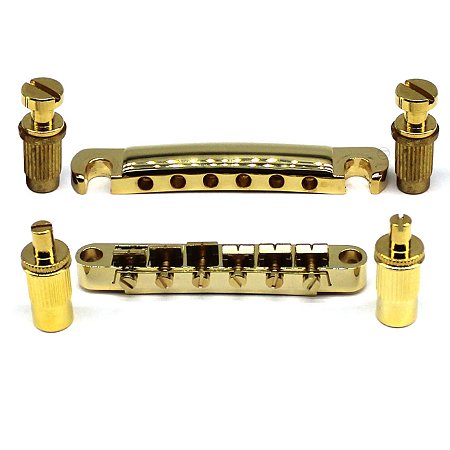 Kit Ponte tune-o-matic LP17 + stop bar LTZC guitarra Dourado