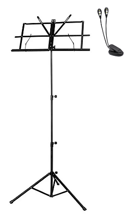 Kit Luminaria luz dupla LEP30 + estante partitura JY03