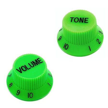 Kit Knob Plástico tone e volume guitarra strato verde