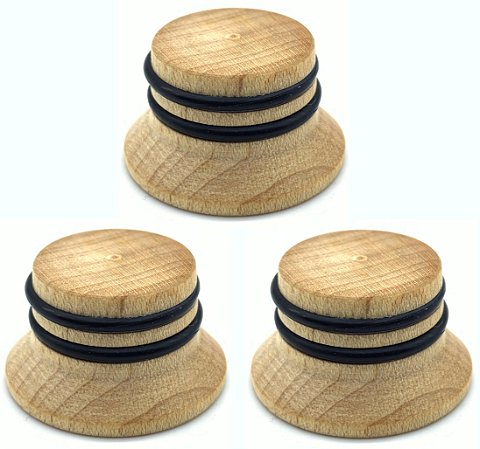 Kit 3 Knob Madeira Maple fosco guitarra / baixo volume tone