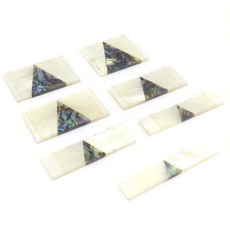 Marcador inlay madreperola escala guitarra com 7 retangulo