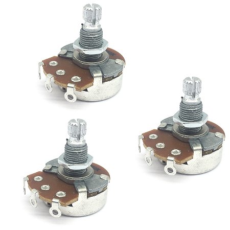 KIT 3 Potenciômetro A250K LOG VL2418H eixo longo guitarra
